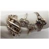 Image 1 : 3-STERLING RINGS WITH CLEAR STONE ACCENTS
