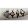 Image 1 : 4-STERLING RINGS WITH LIGHT BLUE AND WHITE
