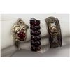 Image 1 : 3-ANTIQUE STELRING RINGS: (1)HEART/FLOWER