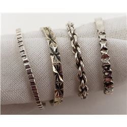 4-STERLING RINGS WITH DIFFERENT DESIGNS