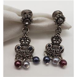 PAIR OF DANGLY MODERN STERLING DANGLY