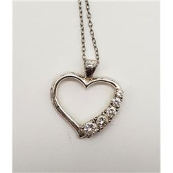 18 INCH NECKALCE WITH LARGE HEART PENDANT