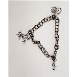 STERLING CHARM BRACELET WITH (3)CHARMS