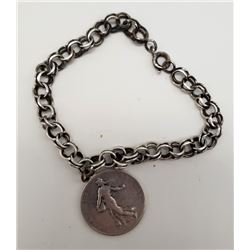 7 INCH CHARM BRACELET WITH 1918 1 FRANC