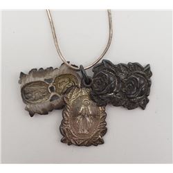 16 INCH NECKLACE WITH (3)RELIGIOUS PENDANTS