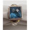 Image 1 : MODERN STERLING RING WITH LARGE LIGHT BLUE