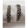 Image 1 : PAIR OF MARCASITE HOOP EARRINGS
