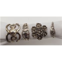 4-STERLING RINGS DIFFERENT DESIGNS