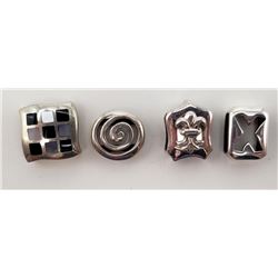 4-STERLING SQUARE CHARMS ALL MARKED!
