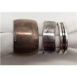 3-ANTIQUE MENS STERLING RINGS