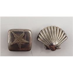 2-STERLING SEASHELL CHARMS