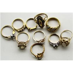 10-STERLING GOLD LAYERS RINGS WITH CLEAR