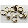 Image 1 : 10-STERLING GOLD LAYERS RINGS WITH CLEAR