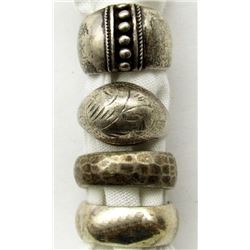 LOT OF 4 STERLING RINGS SIZES 5-6 TOTAL 17.1 DWT