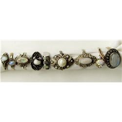 9-ANTIQUE STERLING RINGS. SOME MARKED!