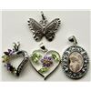 Image 1 : 4-STERLING PENDANTS WITH GORGEOUS DETAILS!
