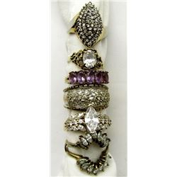 LOT OF 6 STERLING SILVER RINGS SIZE  5-9