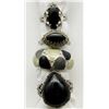 Image 1 : 4-ANTIQUE STERLING BLING RINGS WITH BLACK