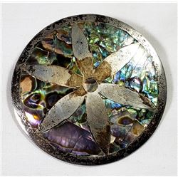 ANTIQUE STERLING MEXICO BROACH WITH ABILONE