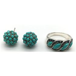STERLING RING AND EARRING SET