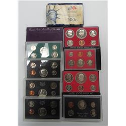 10 US PROOF SETS B/W YEARS '69-'06
