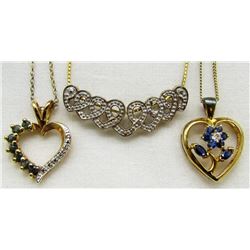 4-STERLING GOLD FILLED CHAING & (1)HEART
