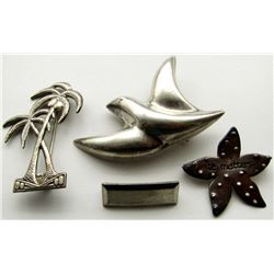 4-STERLING SILVER PENDANTS.