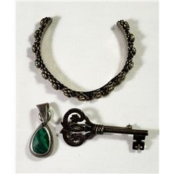 MEXICO STERLING SILVER LOT: (1)CHILD'S CUFF