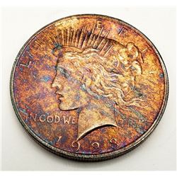1923 "RAINBOW" PEACE DOLLAR UNC