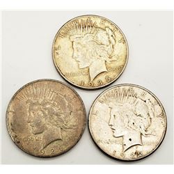 3 - CIRC OR BETTER SILVER DOLLARS;