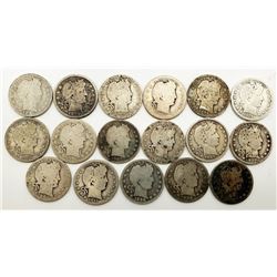BARBER QTR LOT of 17 COINS