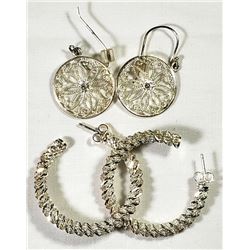 2-PAIRS OF FLASHY EARRINGS LOOK NEW!