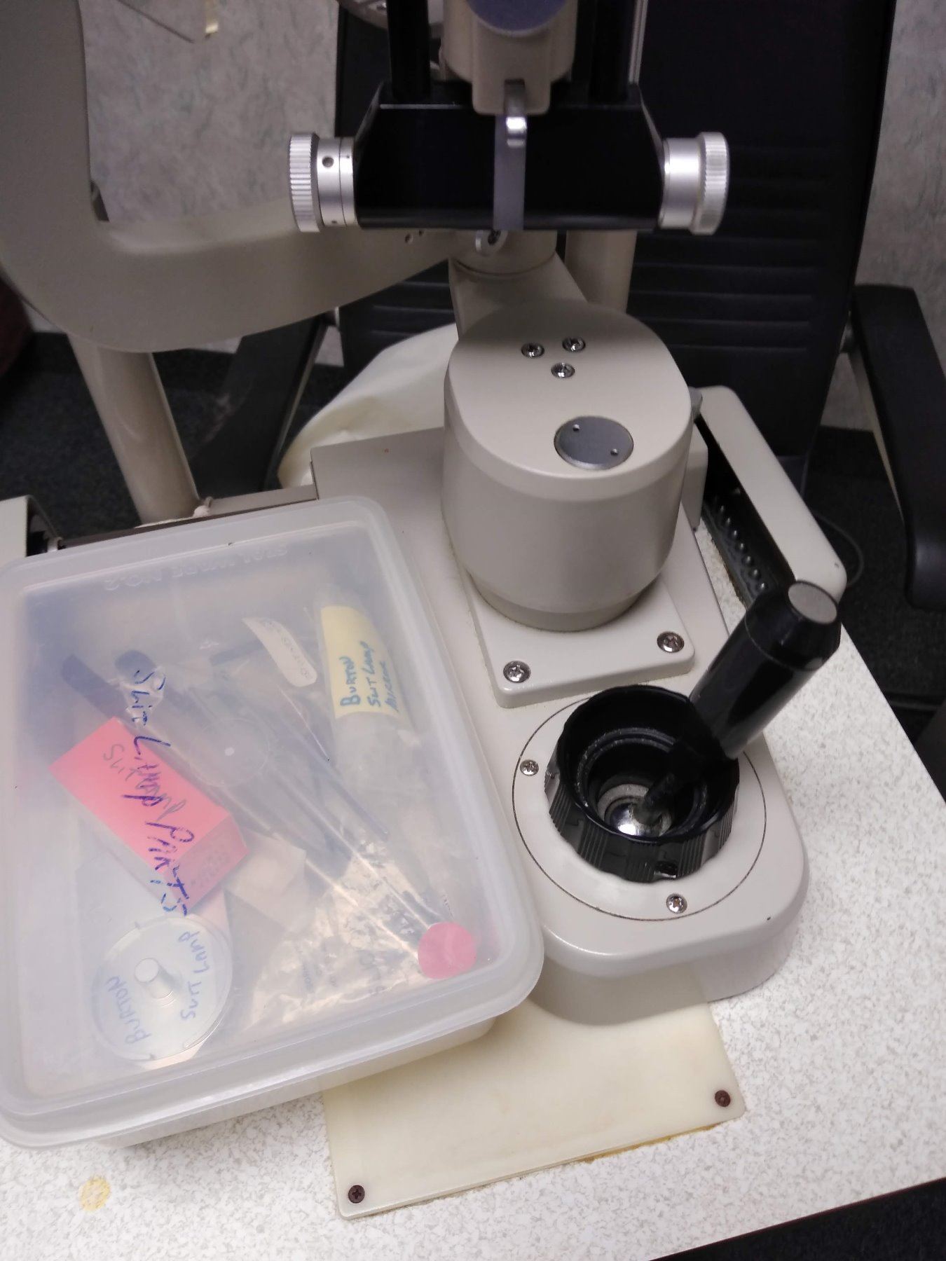 TOPCON SL 3D SLIT LAMP WITH BIN OF PARTS topcon-tp-l2b-red-beam-pipe-laser-level-cls03160-trimble-repair-parts