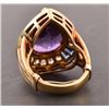 Image 3 : 14kt Yellow Gold Ladies Diamond & Amethyst Ring