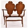 Image 7 : Antique Oak Love Seat Bench