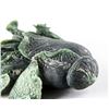 Image 4 : Chinese Hetian Green Jade Cabbage with Wood Stand