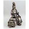 Image 2 : Chinese Silvered Manjushri Statue with Marks