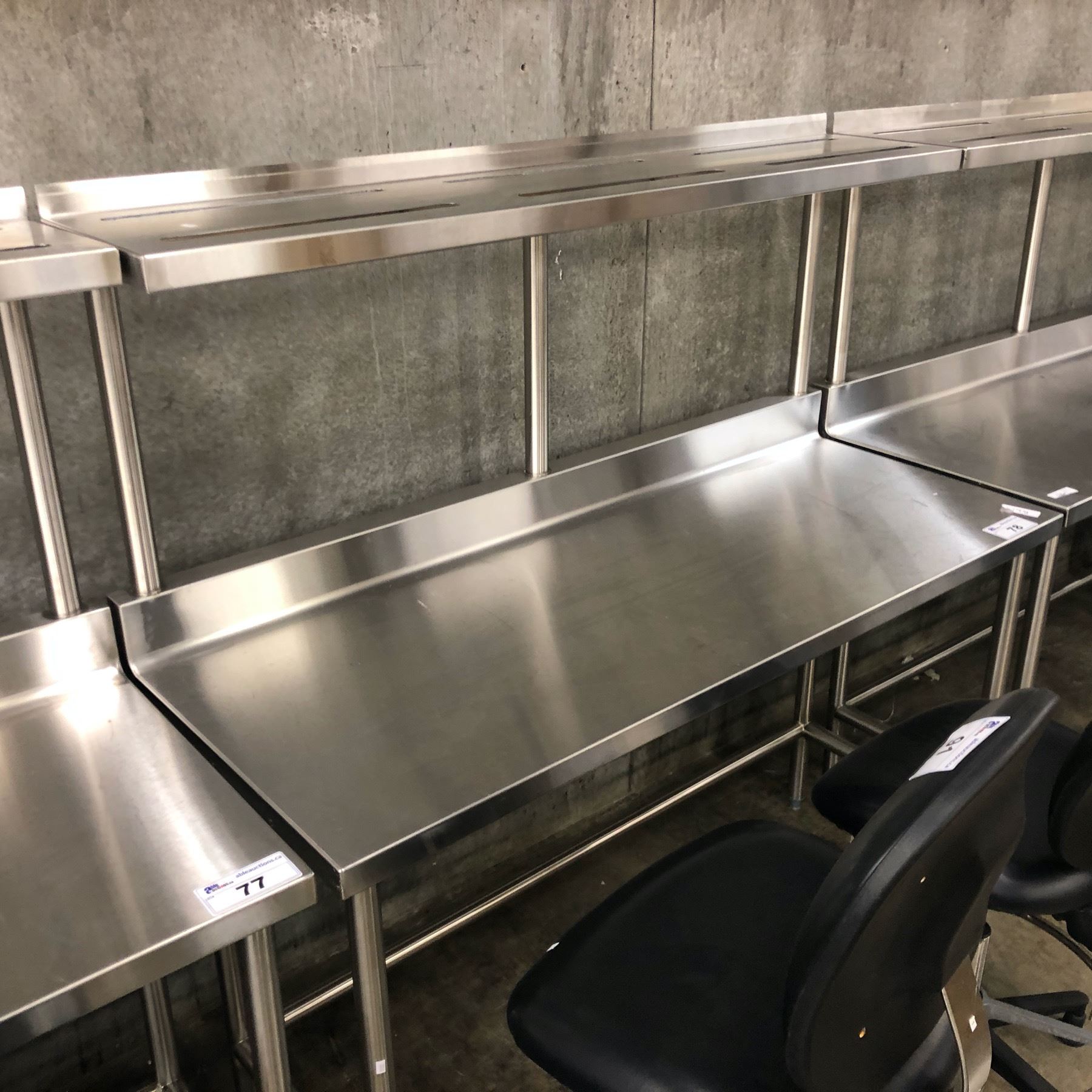 STAINLESS STEEL 5'X2' 2 TIER LAB BENCH