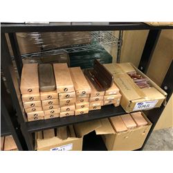 SHELF LOT OF ASSORTED PENS/FOUNTAIN PENS AND WOOD CASES