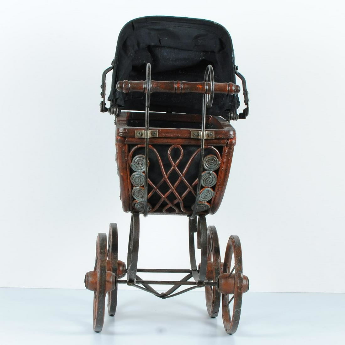 Old Vintage Wooden Doll Carriage Stroller Buggy