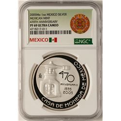 2005Mo Mexican Mint 470th Anniversary Silver Medal NGC PF69 Ultra Cameo