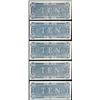 Image 2 : Lot of (5) Consecutive 1864 $10 Confederate States of America Notes
