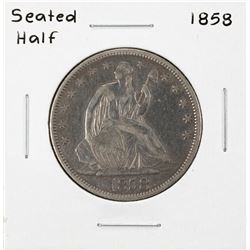 1858 Seated Liberty Half Dollar Coin