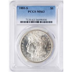 1881-S $1 Morgan Silver Dollar Coin PCGS MS63