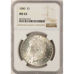 1880 $1 Morgan Silver Dollar Coin NGC MS63