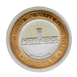 .999 Silver Harveys Lake Tahoe, Nevada $10 Casino Limited Edition Gaming Token