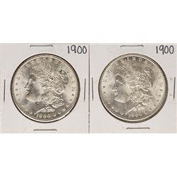Lot of (2) 1900 $1 Morgan Silver Dollar Coins