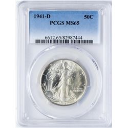 1941-D Walking Liberty Half Dollar Coin PCGS MS65