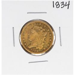 1834 Plain 4 $5 Classic Head Half Eagle Gold Coin