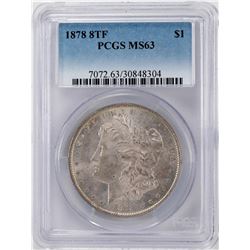1878 8TF $1 Morgan Silver Dollar Coin PCGS MS63
